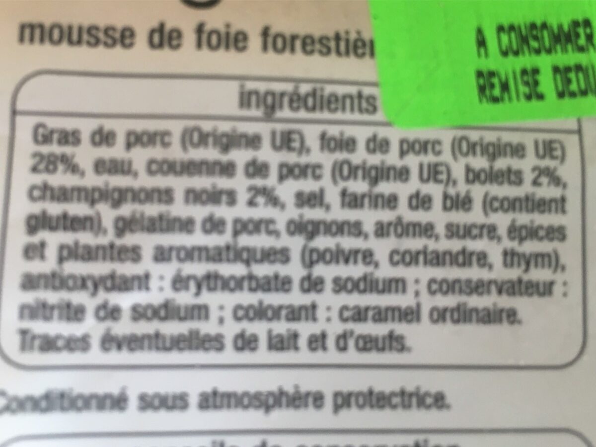 Mousse forestière de qualité supérieure - Ingredients - fr