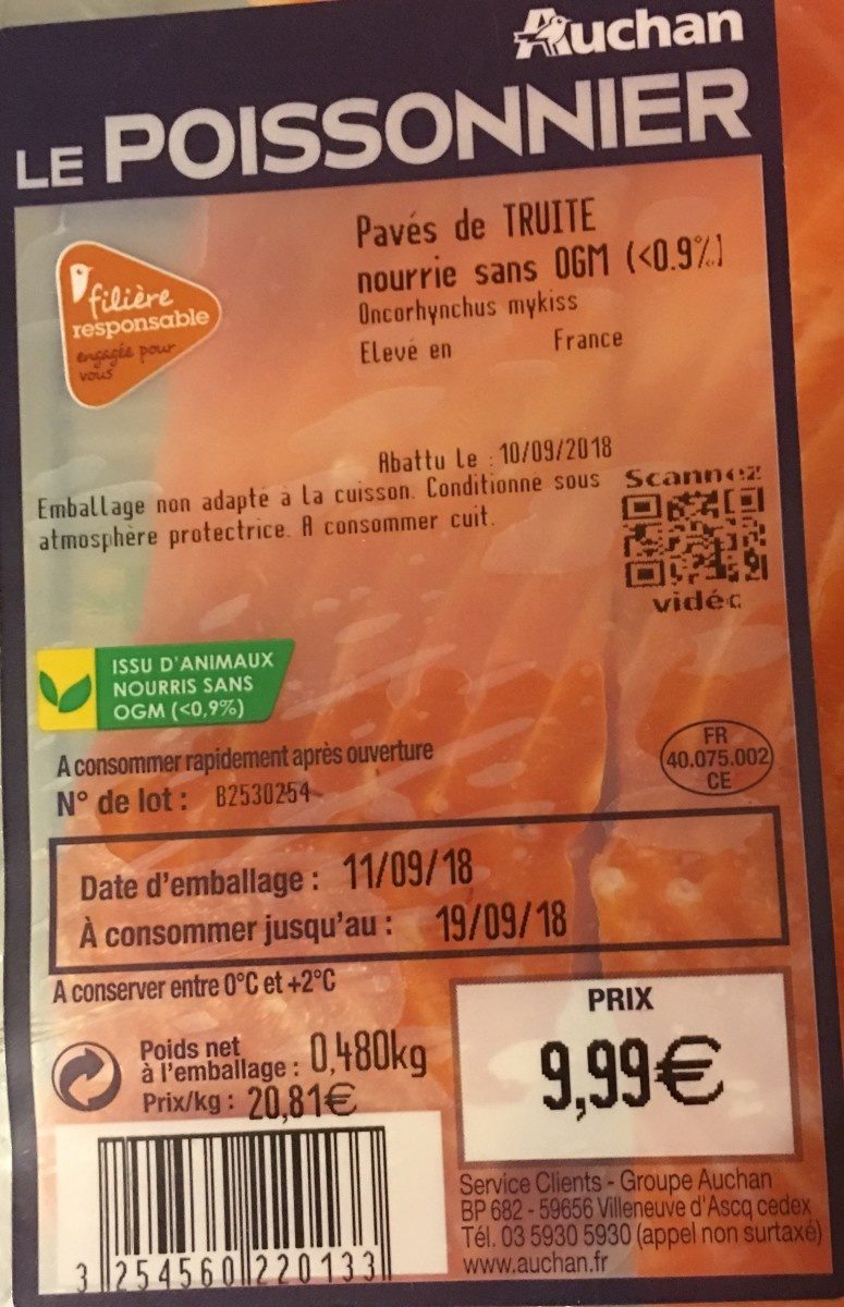 Pavé de Truite - Ingredients - fr