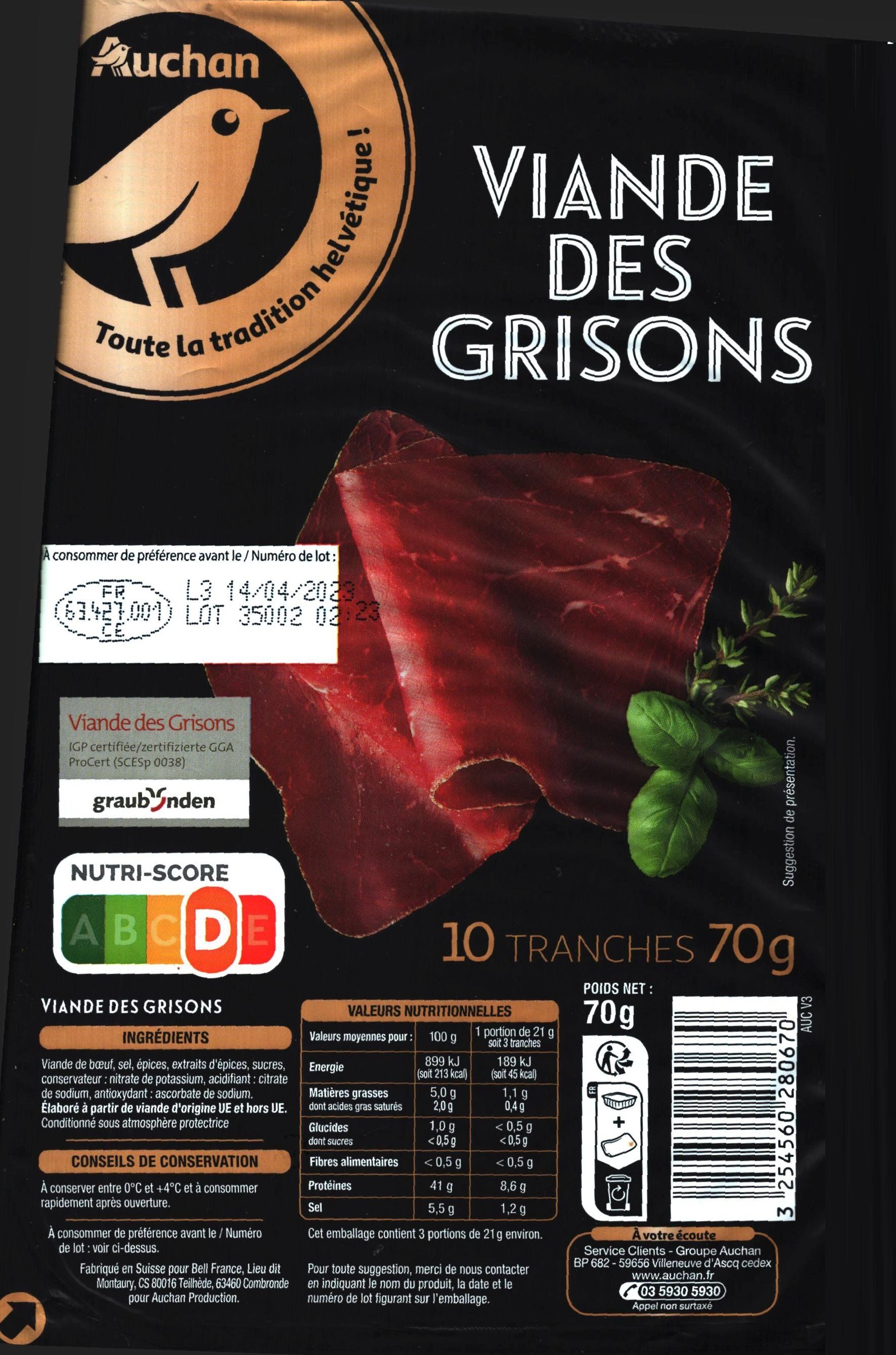 VIANDE DES GRISONS - Produkt - fr