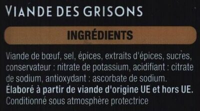 VIANDE DES GRISONS - Ingredients - fr