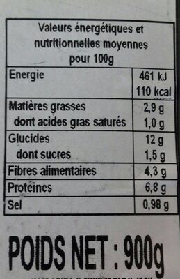 Chili con carne Auchan  le traiteur - Nutrition facts - fr