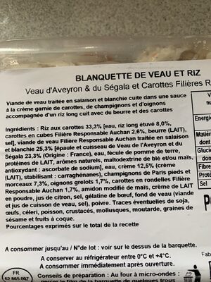 Blanquette de veau et riz - Ingredients - fr