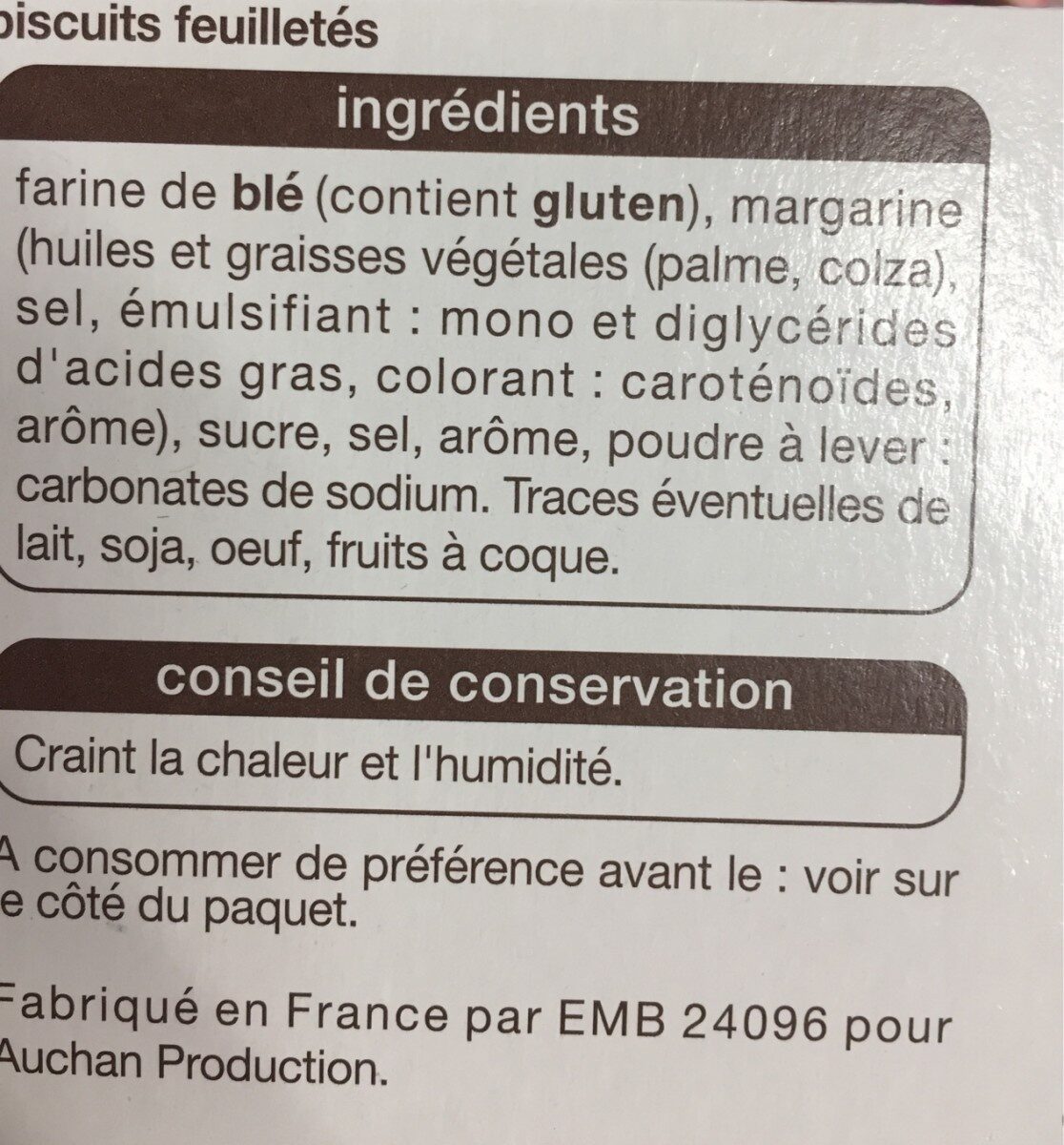 Palmiers - Ingredienser - fr