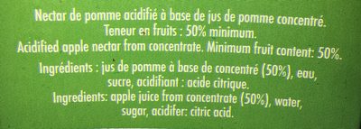 Pomme acidulée - Ingrédients