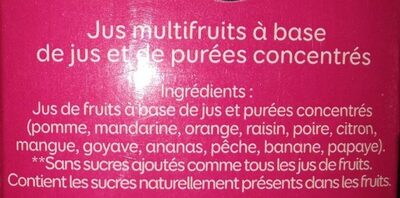 Bon Jour - Jus multifruits - Ingredientes - fr