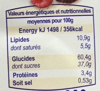 Diplomates - Nutrition facts - fr
