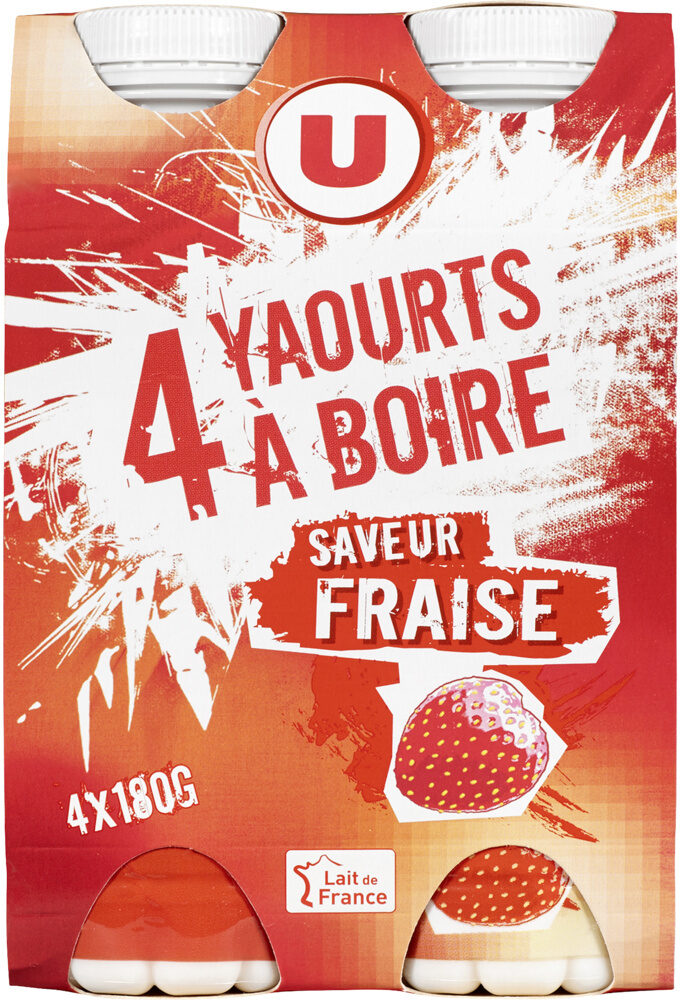 Yaourt à boire sucré saveur fraise - Product - fr