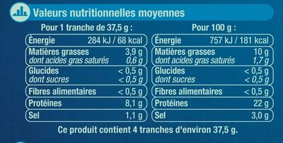 Saumon atlantique fumé Norvège - Nutrition facts - fr