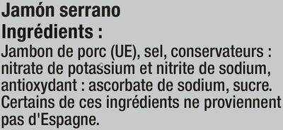 Jambon serrano - Ingredients - fr