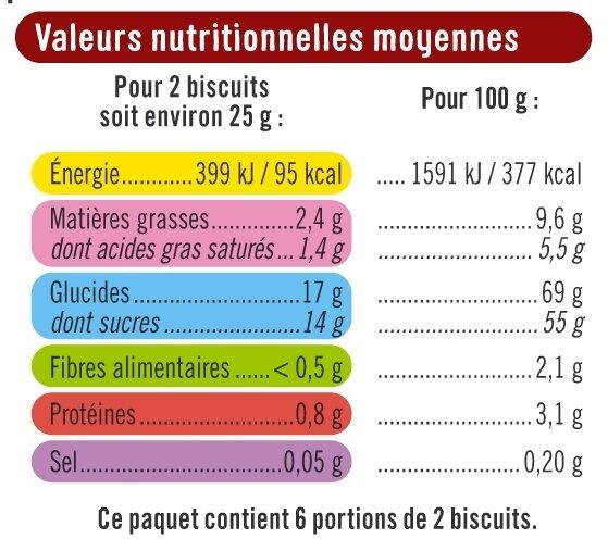 Génoises fourrées à l'orange nappées de chocolat - Nutrition facts - fr