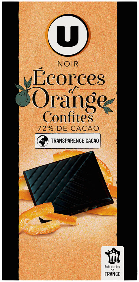 Tablette de chocolat noir dégustation 72% d'écorces d'orange - Product - fr