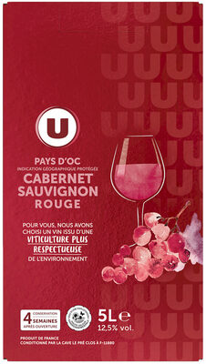 Vin rouge IGP Pays d'Oc Cabernet Sauvignon - Product - fr