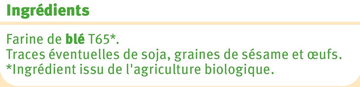 Farine de blé T65 bio - Zutaten - fr