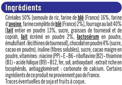 Céréales chocolatées fourrées au lait - Ingredients - fr