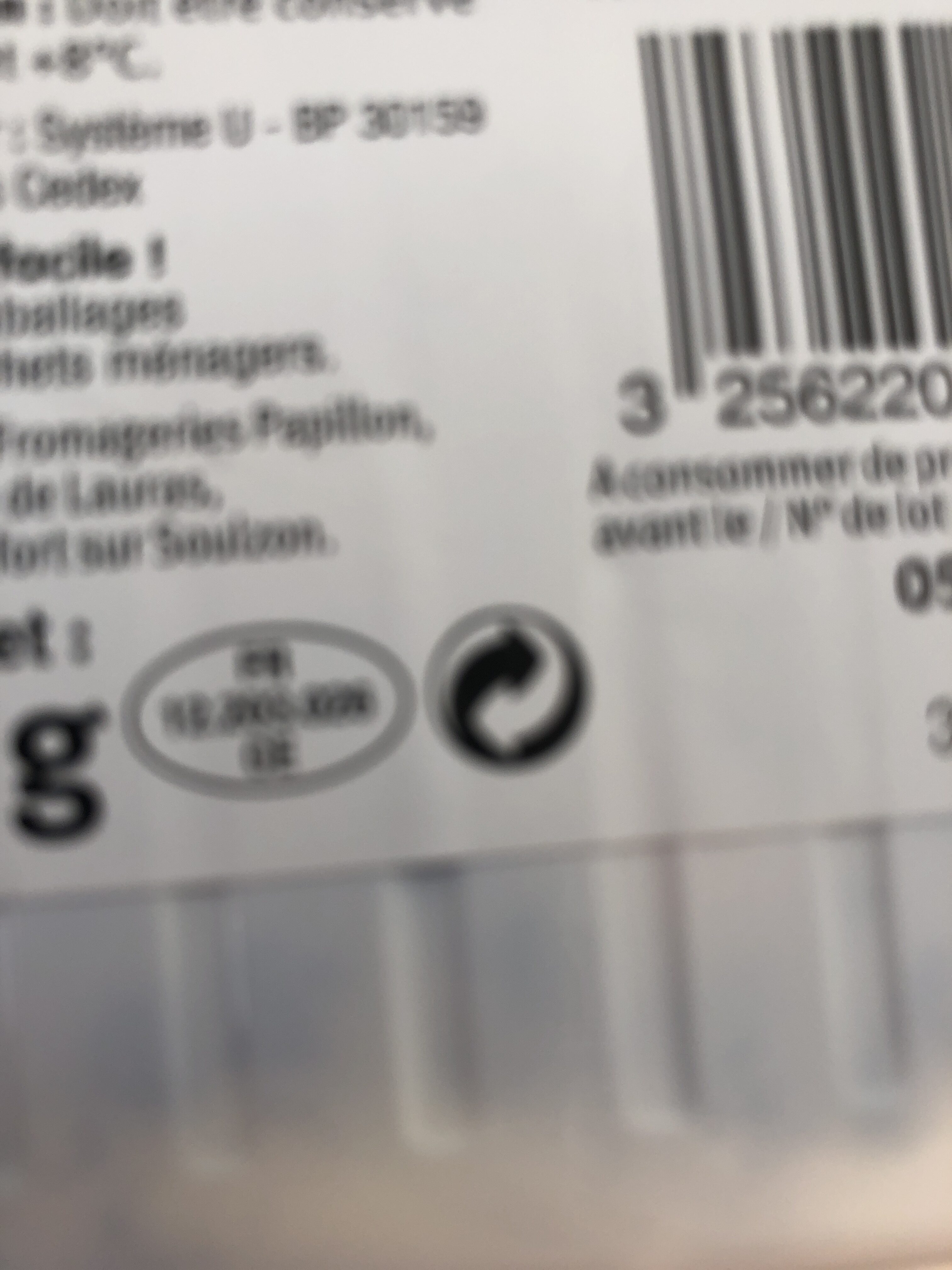 Roquefort AOP lait cr U_BIO logique 32% de MG - Recyclinginstructies en / of verpakkingsinformatie - fr