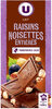 Tablette de chocolat au lait extra raisins et noisettes - Product