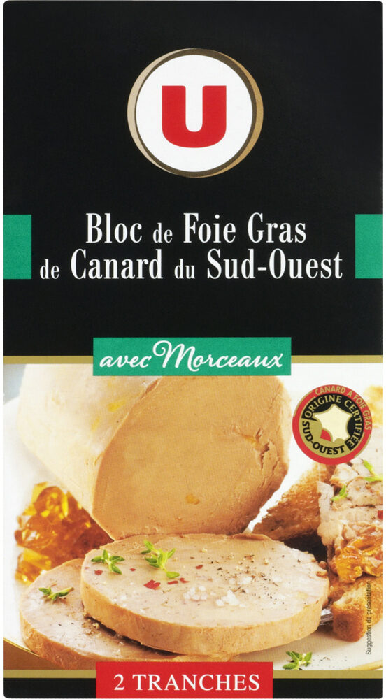 Bloc de foie gras de canard du Sud Ouest 30% de morceaux - Produit