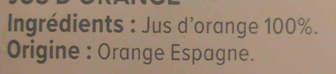 Pur jus d'orange sans pulpe - المكونات - fr