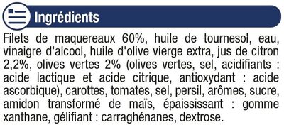 Filets de maquereaux à la sauce olive et citron - Ingredients - fr