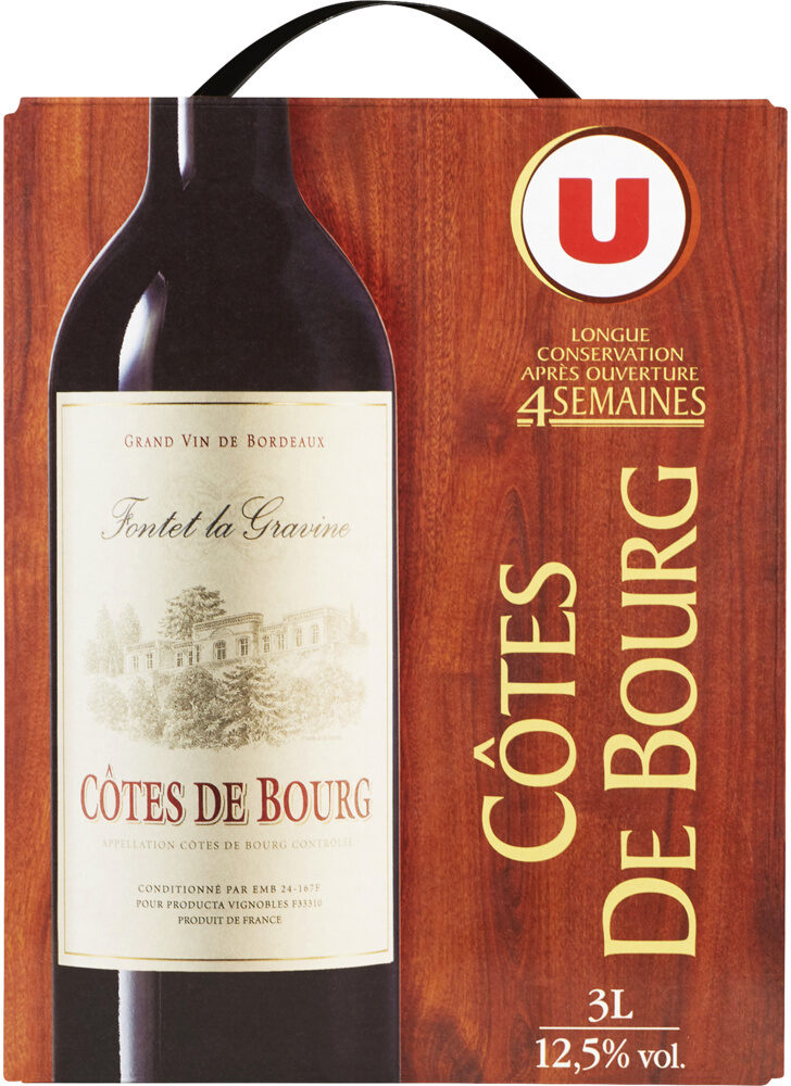 Vin rouge AOP Côtes de Bourg Fontet La Gravine - Product - fr