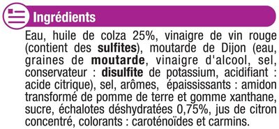Vinaigrette allégée en matières grasses à l'échalote - Ingrédients