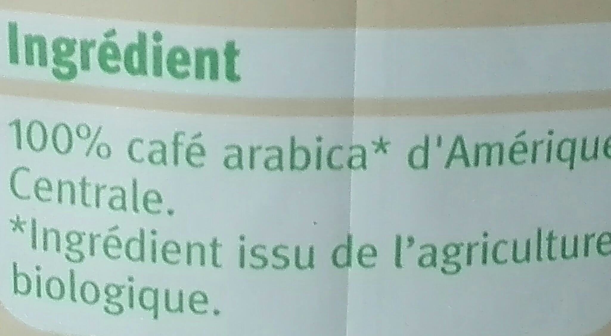 Café pur arabica Amérique Centrale - Nutrition facts - fr