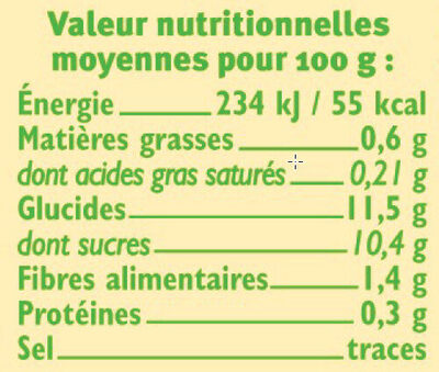 Purée de pomme sans sucres ajoutés - Nutrition facts - fr