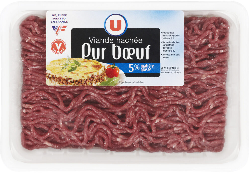 Viande hachée pur boeuf, 5% MAT.GR. - Product - fr