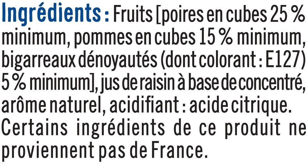 Poires demi-fruits au sirop léger - Ingrédients