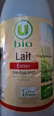 Lait entier stérilisé UHT issu de l'agriculture biologique - Produit