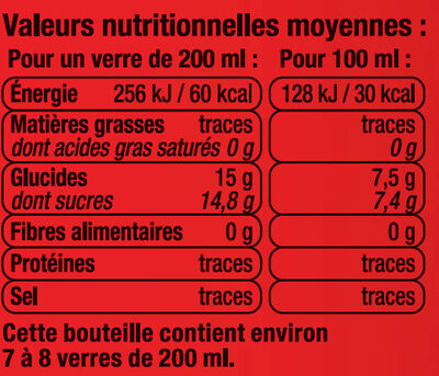 Cola standard classic - Nutrition facts - fr