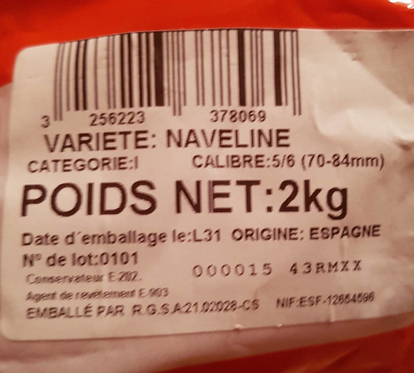 Orange à dessert Naveline, calibre 5/6 catégorie 1 - Ingredients - fr