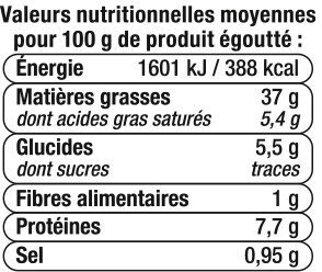 Foie de morue fumé au feu de bois - Nutrition facts - fr