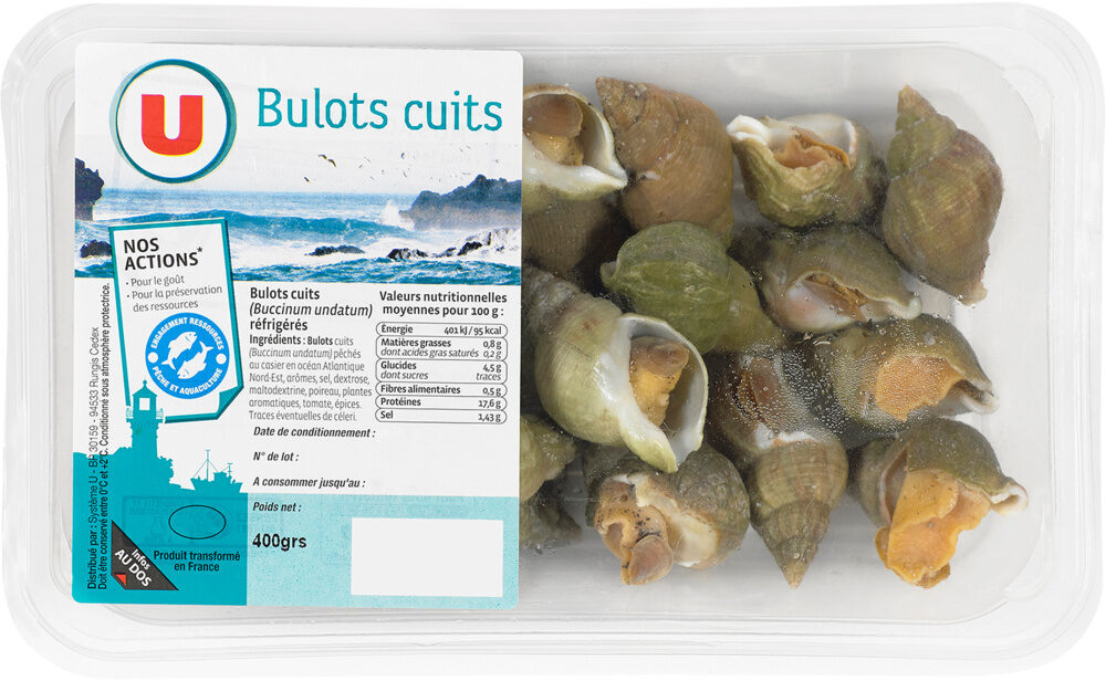Bulots cuits, Buccinum undatum - Produit