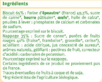 Tartelette fruits rouges et farine épéautre - Ingrédients