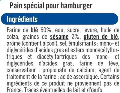 Pain spécial pour hamburger géant - المكونات - fr