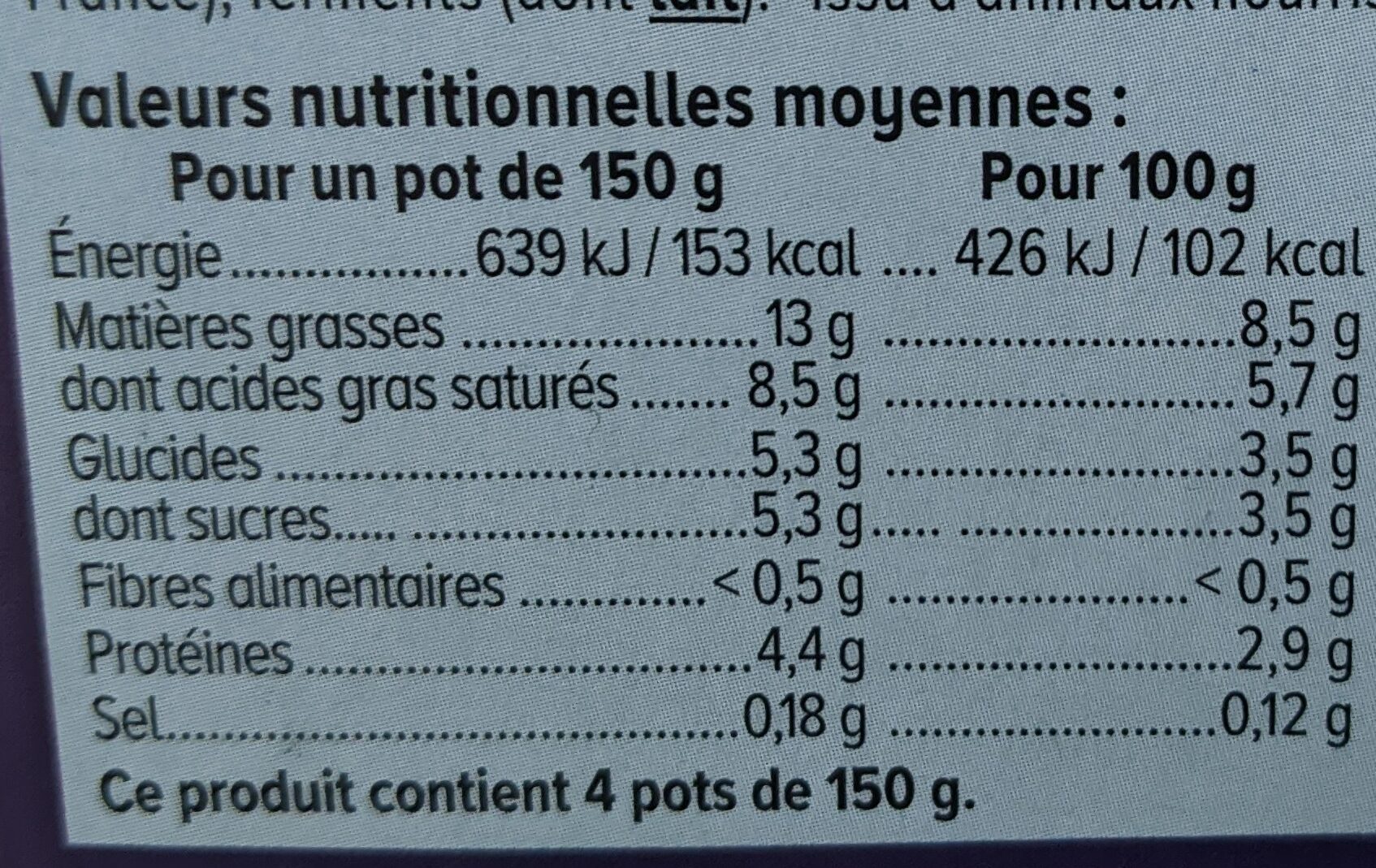 Yaourt à la Grecque brassé nature - Nutrition facts - fr