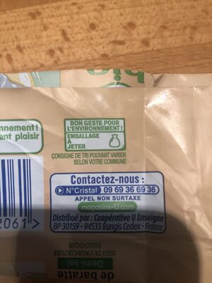 Beurre de baratte demi-sel - Instruction de recyclage et/ou informations d'emballage