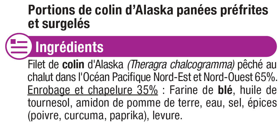 Bat.colin alaska msc - Ingredients - fr