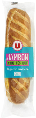 Sandwich baguette viennoise jambon cuit crudités oeuf - Produit
