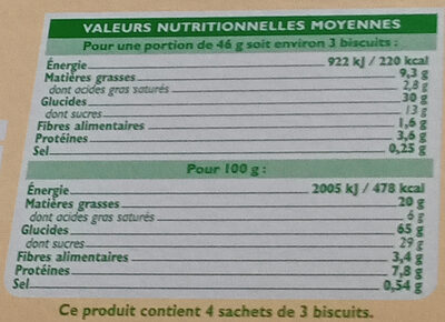 Goûters fourrés au chocolat noir - Nutrition facts - fr