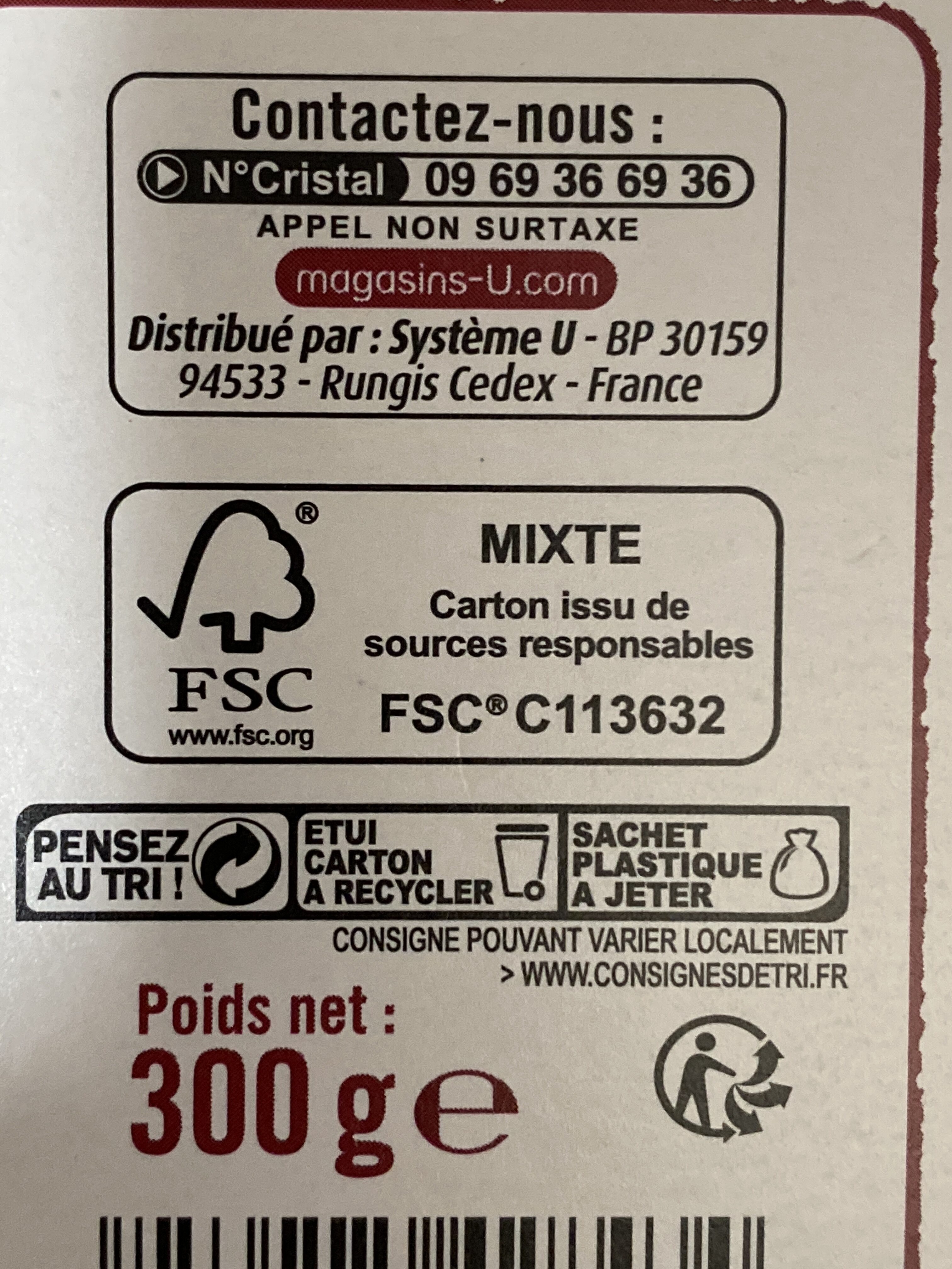 Pétales fruits rouges - Instruction de recyclage et/ou informations d'emballage