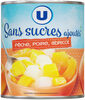 Mélange fruits sans sucre ajoutés de pêches, poires, abricots au jus de raison à base de concentré - Produkt