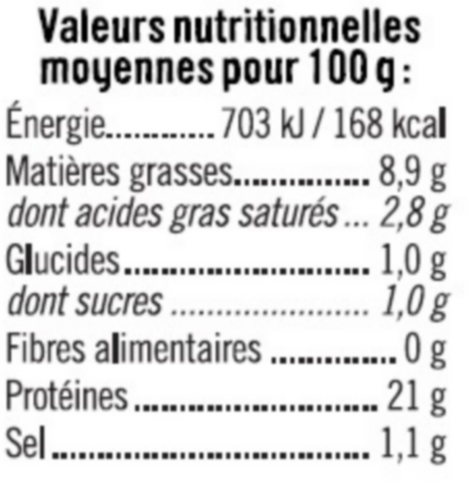Cuisse de poulet rôtie - Nutrition facts - fr