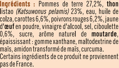 Salade thon piémontaise pêché à la ligne - Ingredients - fr