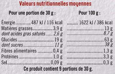 Mini tartelette pur beurre fourrage aux pommes - 营养成分 - fr