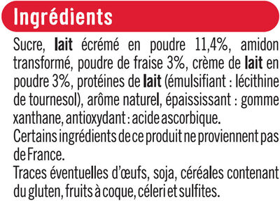 Milk shake fraise - Ingredients - fr