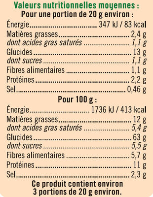 Crackers 3 graines sésame, lin et chia - Nutrition facts - fr