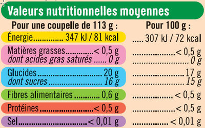 Pêches au sirop bio - Nutrition facts - fr