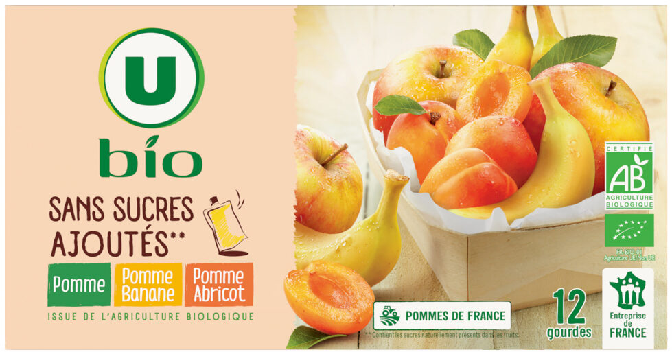 Purée pomme, pomme banane et pomme abricot sans sucres ajoutés - Product - fr